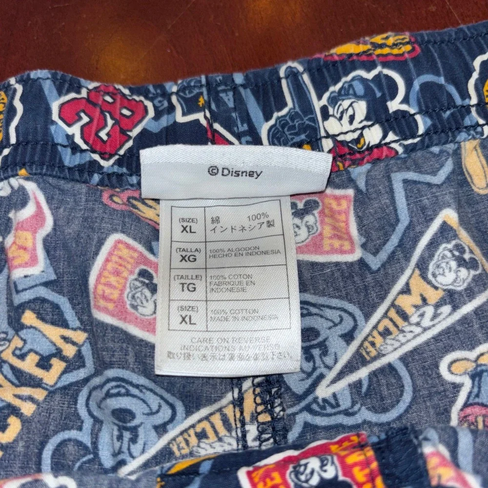 Disney Parks | Mens XL‎ Mickey State Collegiate Pajama Pants | Navy Blue Cotton